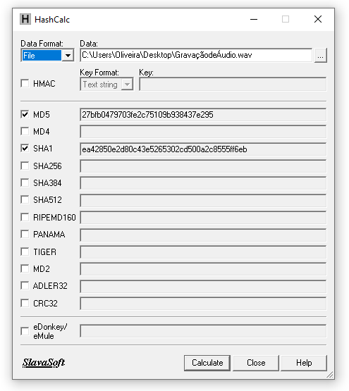 Algoritmo de Hash - HashCalc